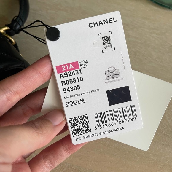 ❌SOLD❌Mint Chanel Mini Top Handle Black Lambskin Gold HW 21A - Picture 13 of 15